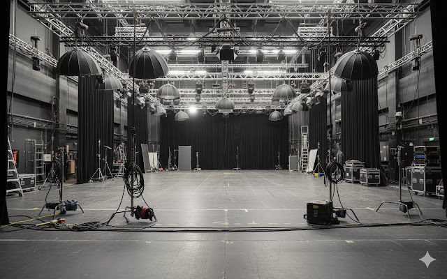 Behind the scenes of a Hollywood film set, highlighting the role of intimacy coordinators