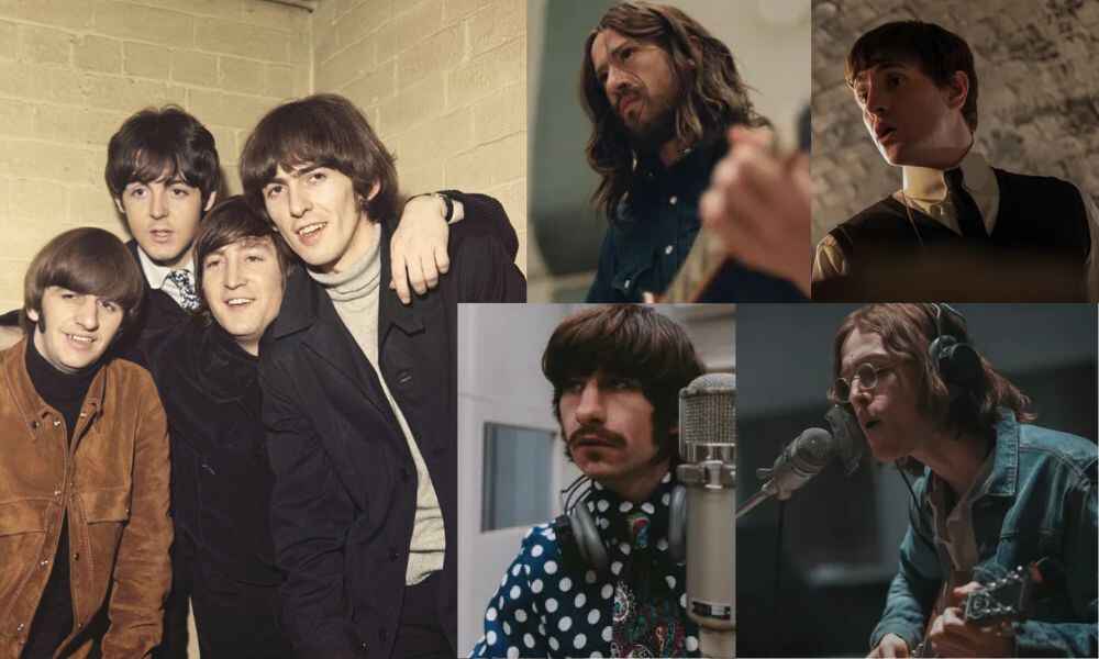The Beatles band members John Lennon Paul McCartney George Harrison Ringo Starr reference for upcoming Beatles biopic films