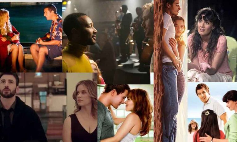 Featured image showing scenes from the list of great movies on love discussed in the article